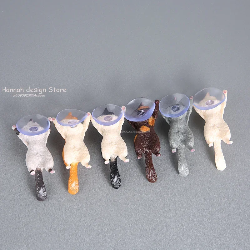 Cute Cat Phone Holder Tablets Desk Sucker Support Resin Mobile Phone Stand Holder Sucker Design Animal Holder For Smartphone