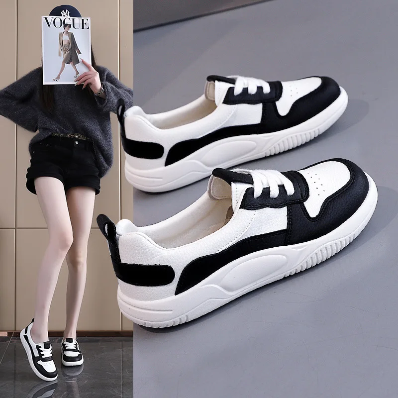 

Women's Spring Flat White Shoes 2026 Comfortable Anti-Slip Versatile Sports Leisure Board Footwear for Ladies