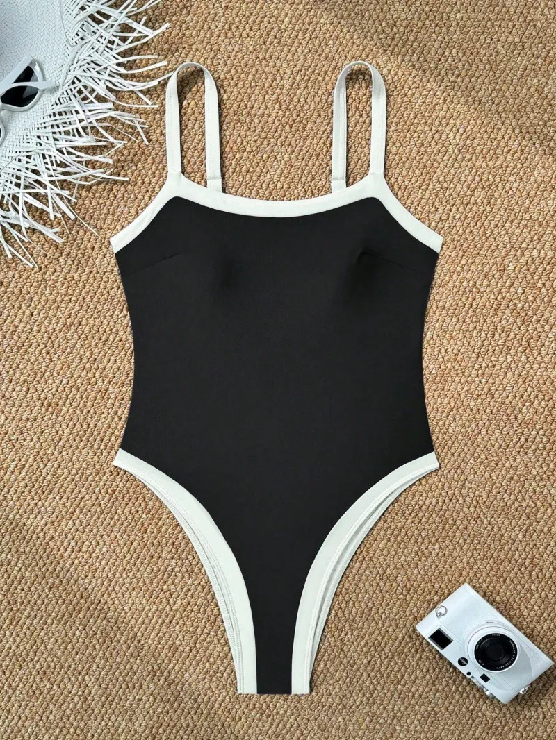 New Trend Sexy Splicing High Leg Cut Women Swimwear One Piece Swimsuit Female Monokini Padded Bather Bathing Suit Swim 