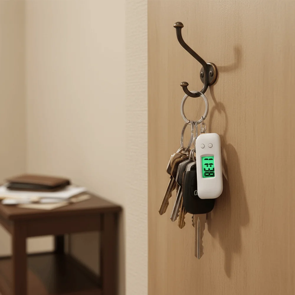 Portable Mini Digital Clock Keychain Luminous LED Display Digital Pocket Clock Button Silent Digital Electronic Clock