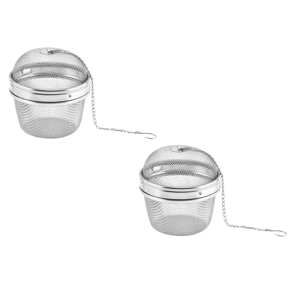 

2pcs Stainless Steel Infuser Filter Basket Hanging Chain Tea Strainer For Home Tea Supply Soup Chinese Medicine