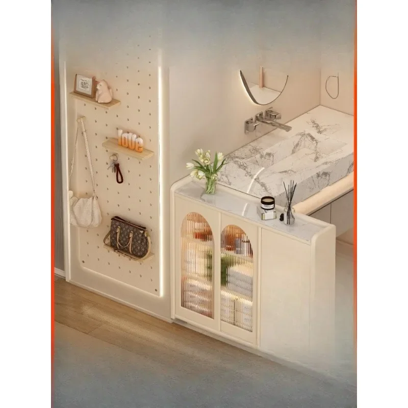 

Small partition half wall cabinet, toilet door locker, bathroom storage