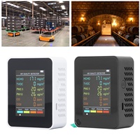 Indoor CO2 Monitor Air Quality Monitor Portable LCD Backlight Screen CO2 TVOC HCHO PM2.5 PM10 Detector with Alarm Air Monitor