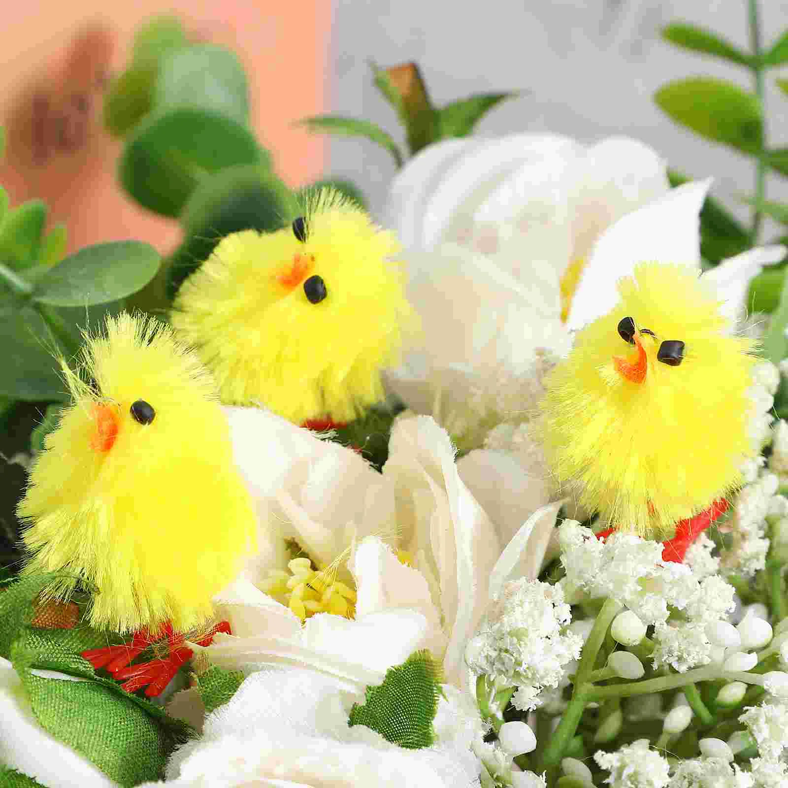 60 Pcs Paper Cup Easter Decoration Child Spring Home Wind Toys Chemical Fiber and Plastic Mini Chicks Chicken