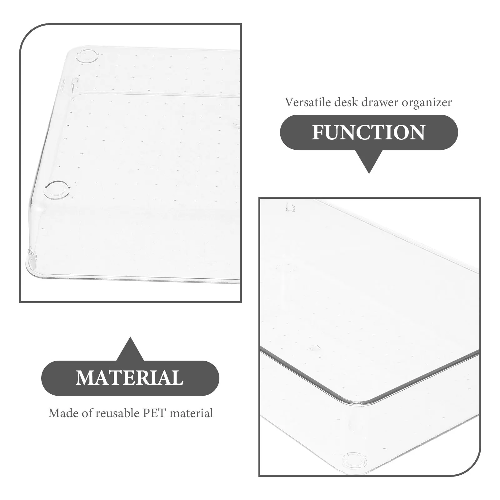 

2Pcs Plastic Storage Bins for Drawer Organizer Box Sundries Makeup Utensils Desktop Organizer Tidy Storage Case Container