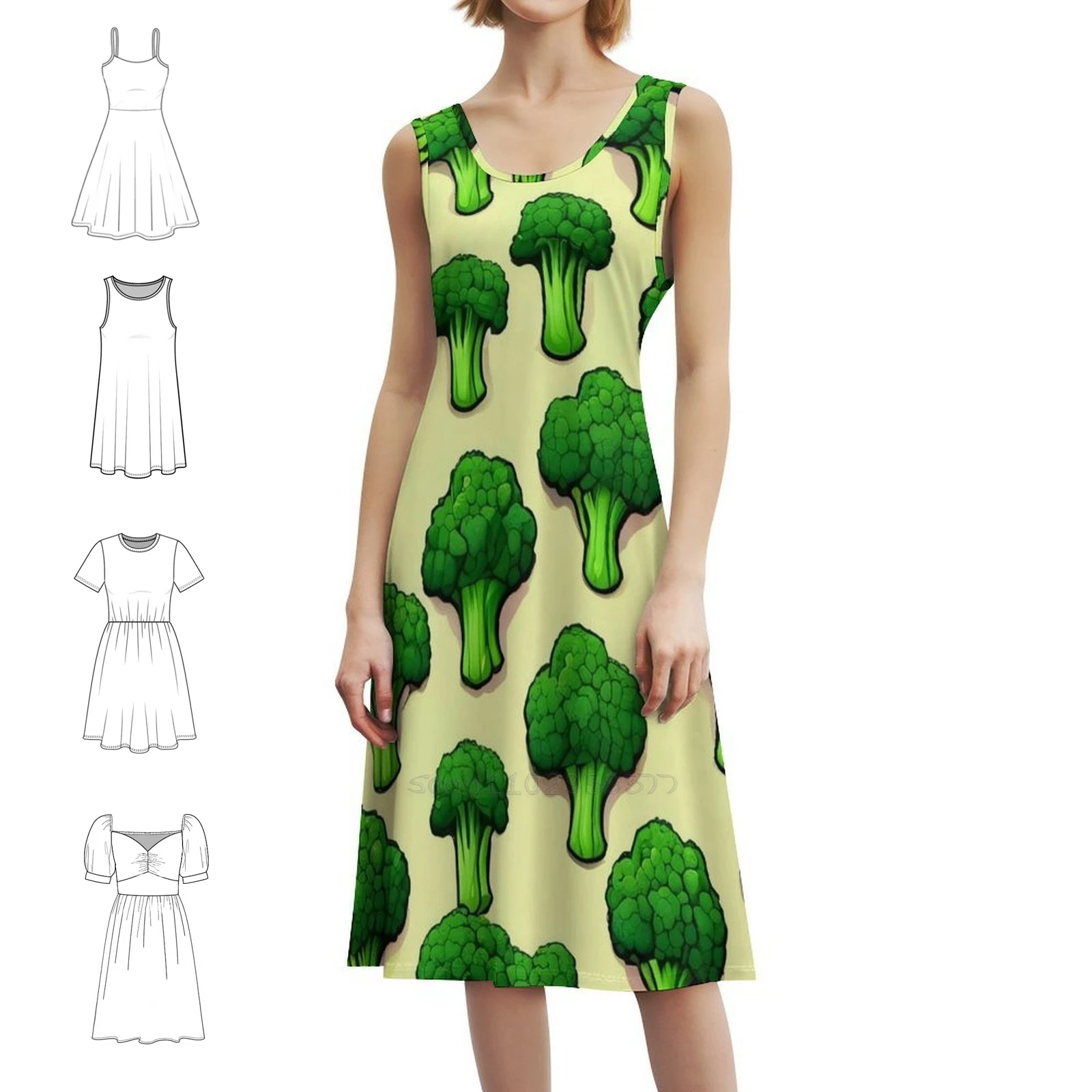 

Свежие брокколи, здоровое питание, женское уличное платье в стиле хип-хоп с графическим принтом, вечерние клубные одежды, брокколи, здоровое