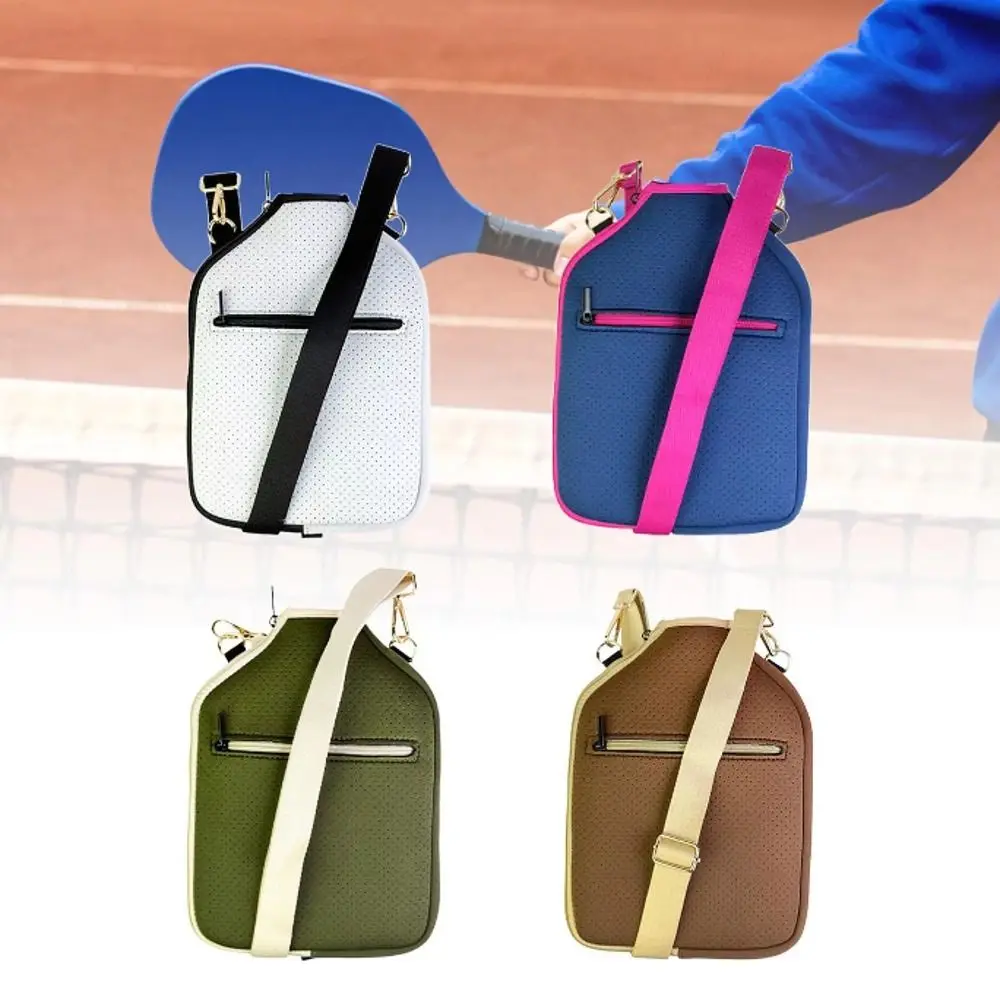 Neoprene Pickleball Racket Crossbody Bag Drop-Proof Protective Protective Paddle Sleeve Storage Organizer PickleBall Paddle Case