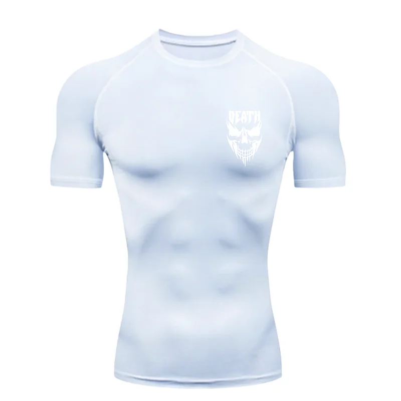 Skull Pattern 2026 Men's Sports T - shirt Training Fitness Compression Workout T - Shirt Athletic Tees Gym T - shirts Running