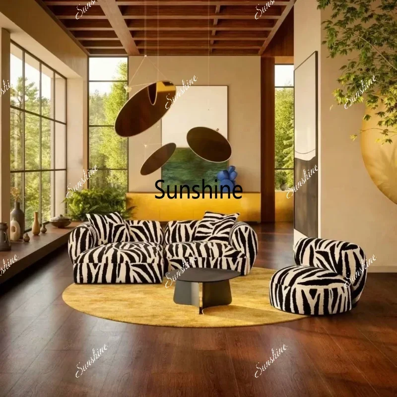 YYItalian minimalist fabric sofa small apartment module living room homestay wind lazy