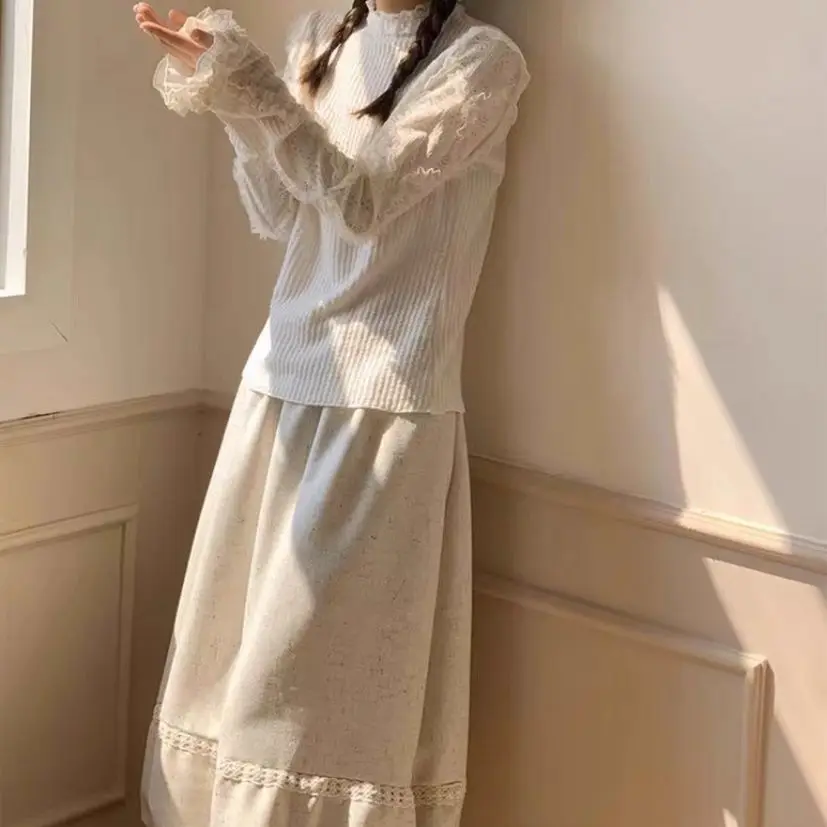 Knitted Pullover Office Lady Jumpers Y2k Elegant Bow Kawaii Sweater Women New Year Autumn Chirstmas Clothing Korean Fashion