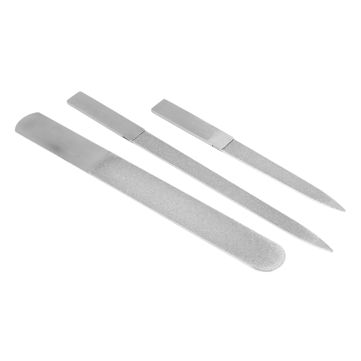 3-Piece Nail File Set Stainless Steel Double-Sided Nail File Buffer File Nail File Suitable for Salon, Family and Travel