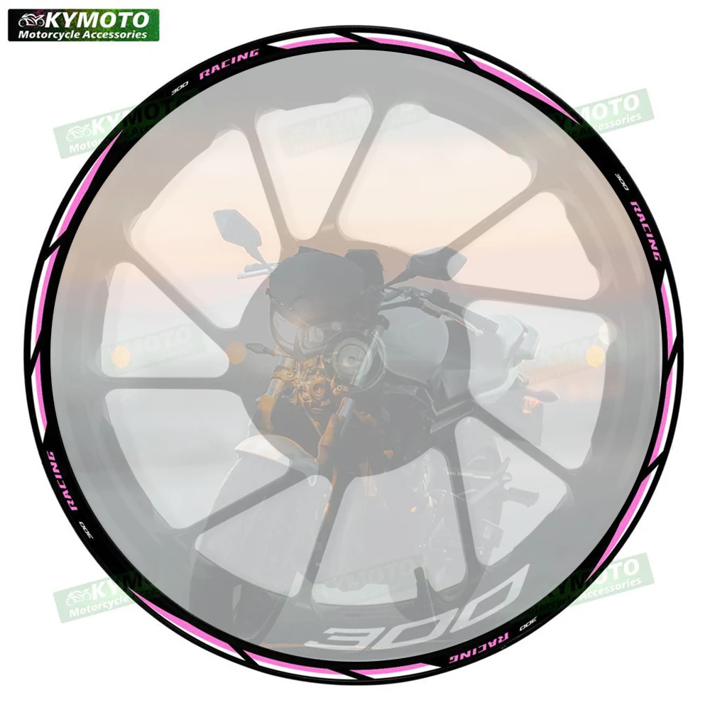 

Для NINJA300 EX300 NINJA 300 аксессуары для мотоциклов 17-дюймовые наклейки на передние и задние колеса обтекатель светоотражающие наклейки украшения