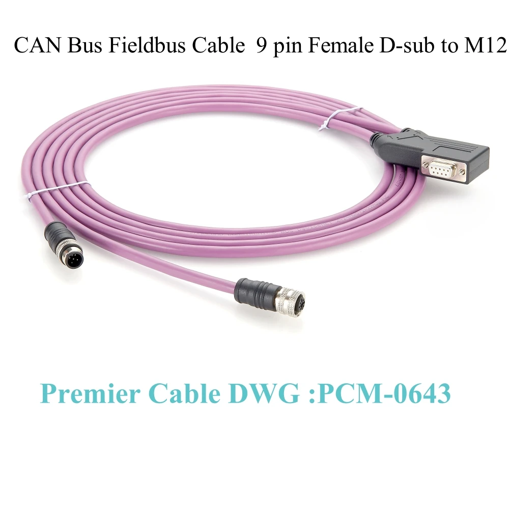 

CAN Bus D SUB 9 connector for Gateway to the Fieldbus CAN Bus 9 pin female D sub to M12 interface 35 Degree CANopen Cable