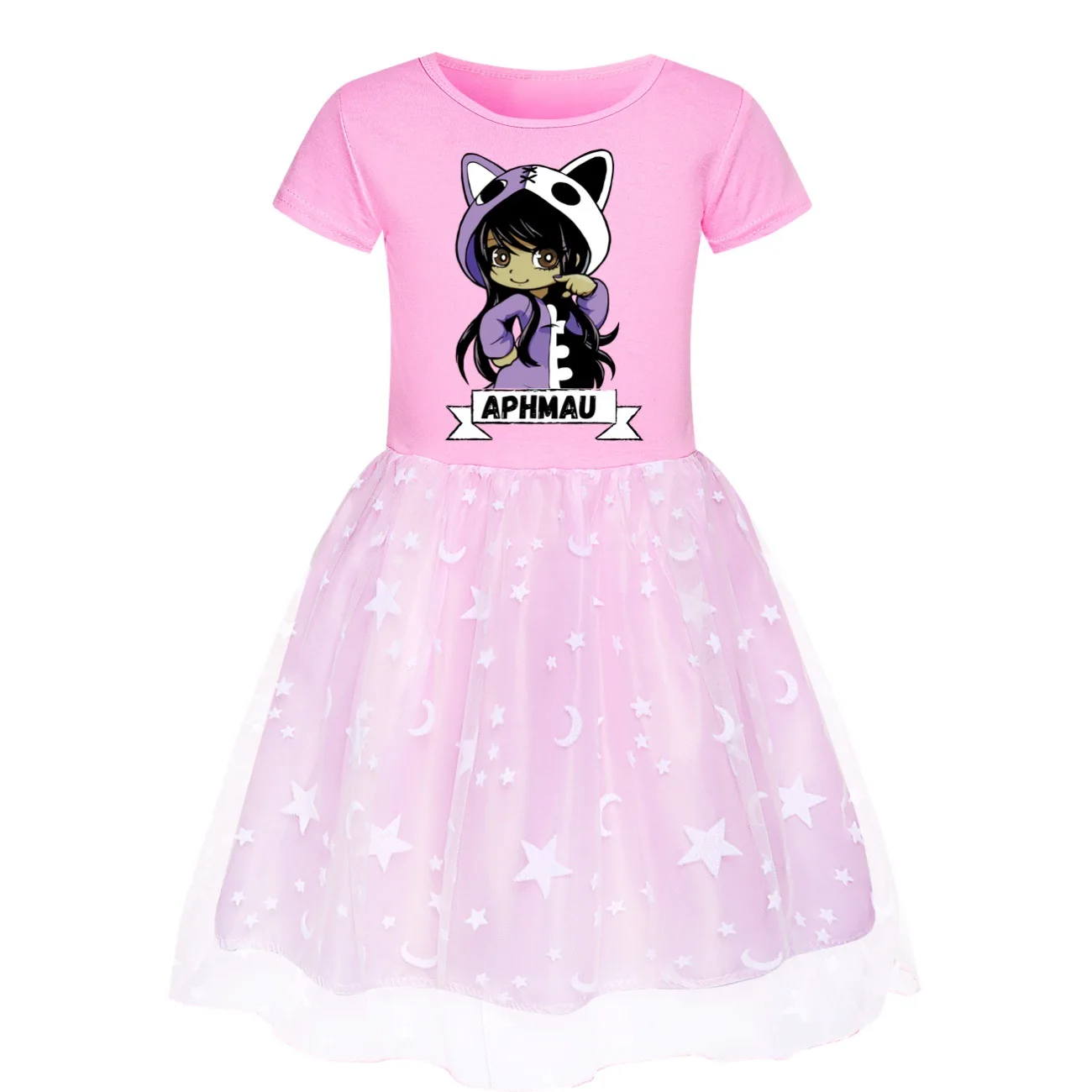 Dress APHMAU Baby Girls Short Sleeves Casual Dresses Kids Birthday Wedding Party Vestidos Children Halloween Outfits 3179