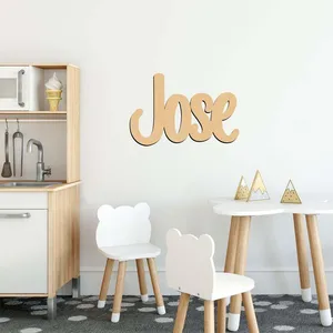 1pc Lovely  Customized Text Personalized Letter  Wooden Plaque Laser-Cut Sign Wooden Sign Vertical Orientation Door Hanging