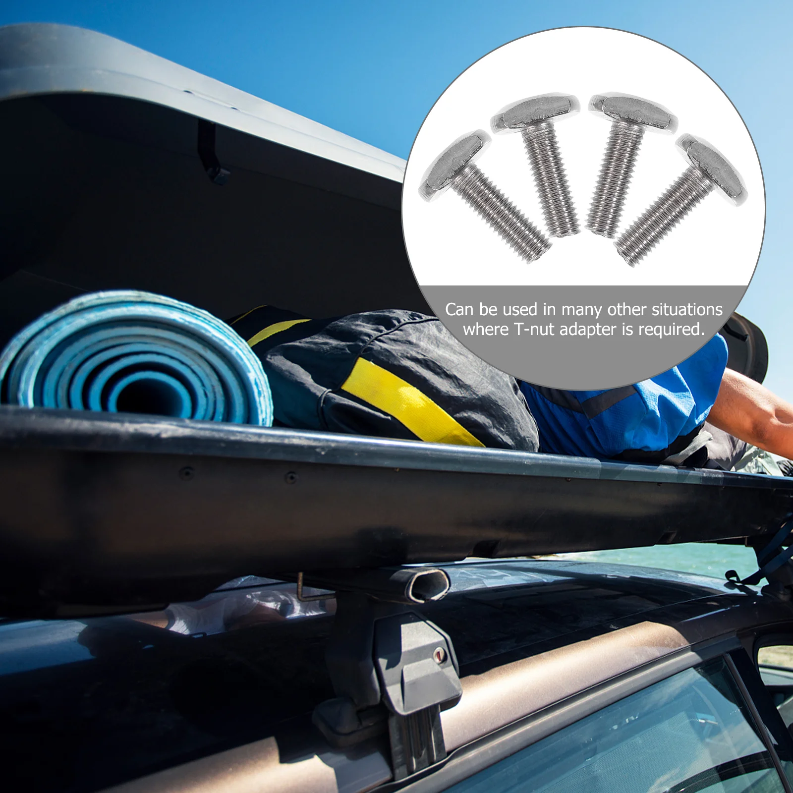 

4pcs Stainless Steel T-Slot Bolts Threaded Rod Machine Screw For Roof Rack Bicycle Ski Carrier Clamp Fasteners Square Head Bolt