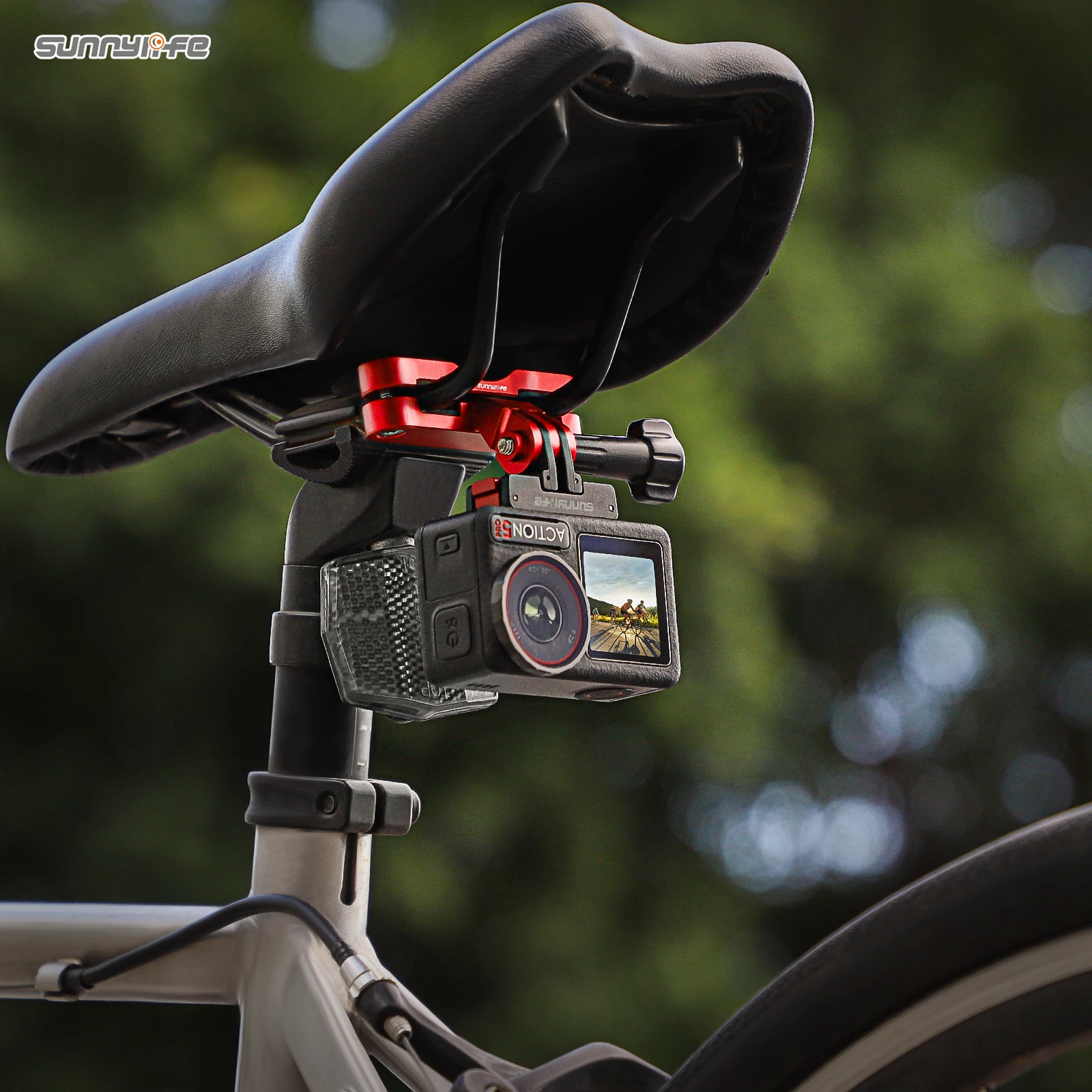 Sunnylife Sports Camera Bicycle Seat Bracket Mountain Bike Road Bike for Action 5 Pro/4/3 /Insta360 X4/GoPro13 Bracket