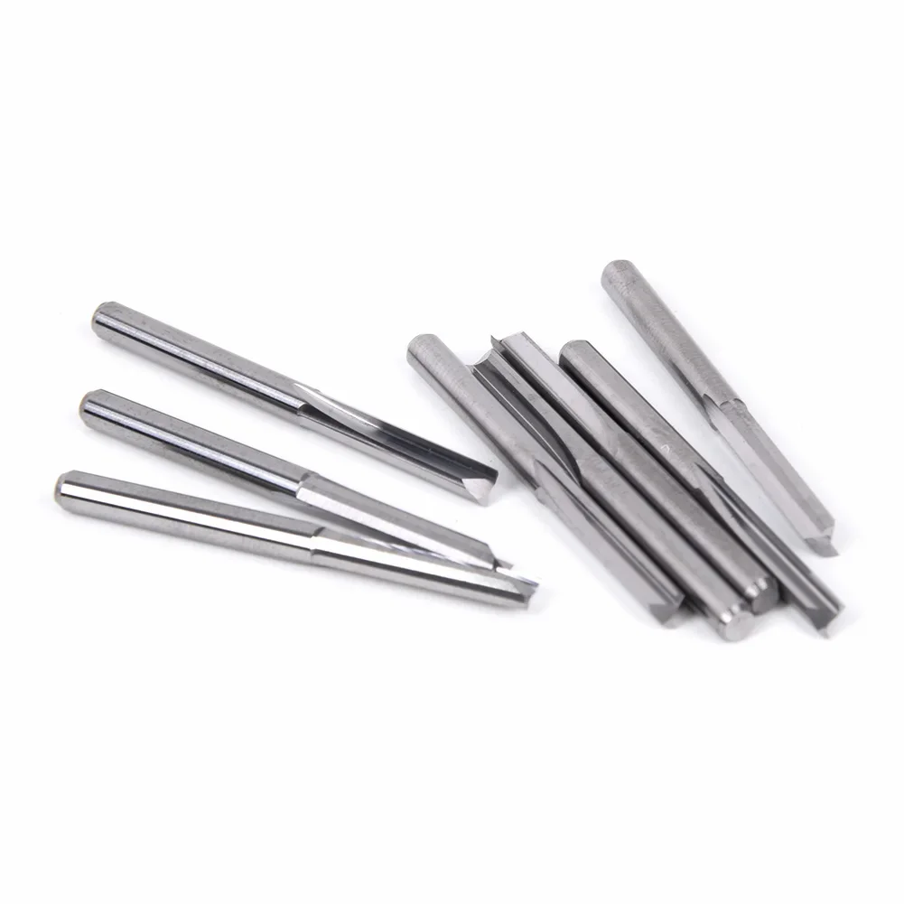 

High Quality Carbide End Mill Cutters 10Pcs Set with Straight Slot and 2 Flutes for Engraving Various Materials
