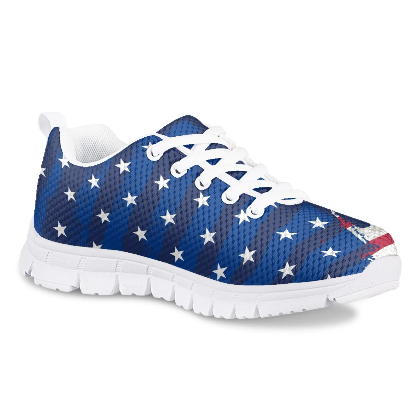 2025 Boys Girls Sneakers Children Sports Running Shoes US Flag Design Mesh Summer Tennis Children 7-12 Years Kids Casual Shoes