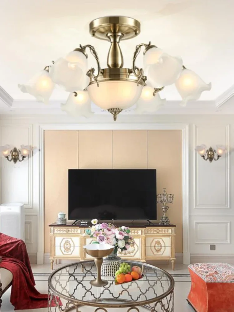 European Ceiling Lamp Living Room Lighting Modern Simple American Iron Ceiling Lamp Home Dining Room Bedroom Chandelier