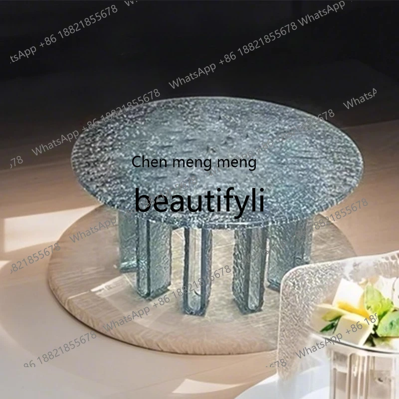 X Transparent Water Ripple Coffee Table Light Luxury Minimalist Acrylic Coffee Table Art Tea Table