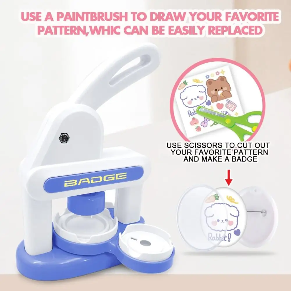 Máquina para hacer botones DIY mejorada, Kit de punzonado de insignias con 86 Uds. De piezas de botones, máquina de prensado de pines, máquina para hacer imanes para niños