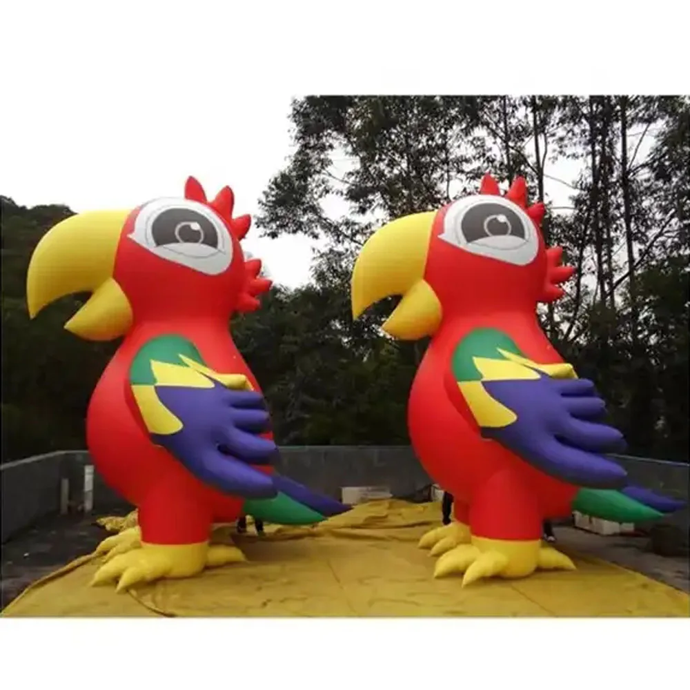 Outdoor Decoratieve Opblaasbare Vliegende Animal Giant Opblaasbare Papegaai Cartoon Opblaasbare Vogels Model Voor Event Decoratie