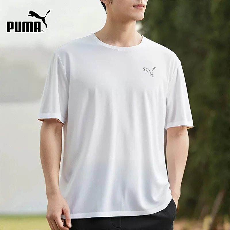 Puma Quick-Dry T-shirt for Men - Summer Breathable Loose-Fitting Running Sport White Short Sleeve - Hot Sale 587212-02