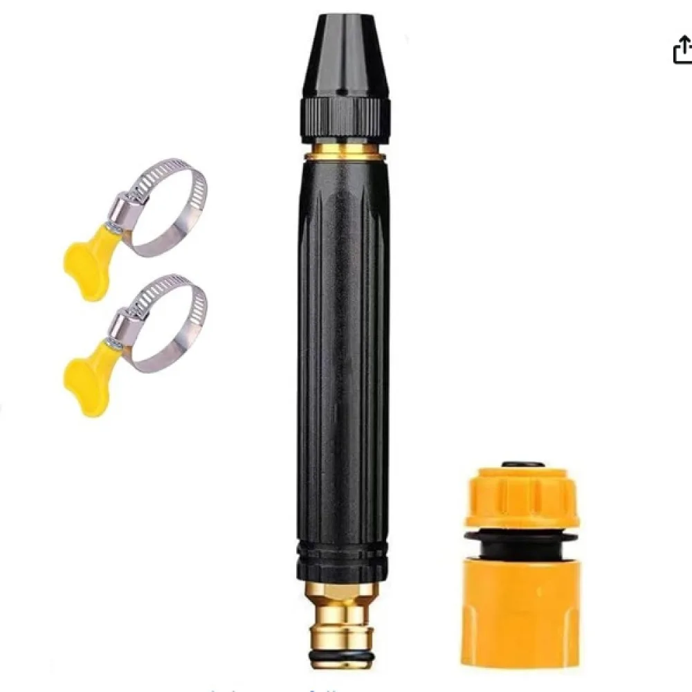 High Pressure Car Wash Water Gun Copper Alloy Nozzle Garden Irrigation Spray Tool Adjustable Direct Jet Sprayer Attachment