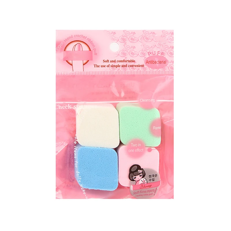 4 قطعة/المجموعة الماس شكل الوجه ماكياج مسحوق نفخة الملونة إسفنجة لينة BB كريم نفخة مستحضر إخفاء العيوب مسحوق نفخة الجمال أدوات