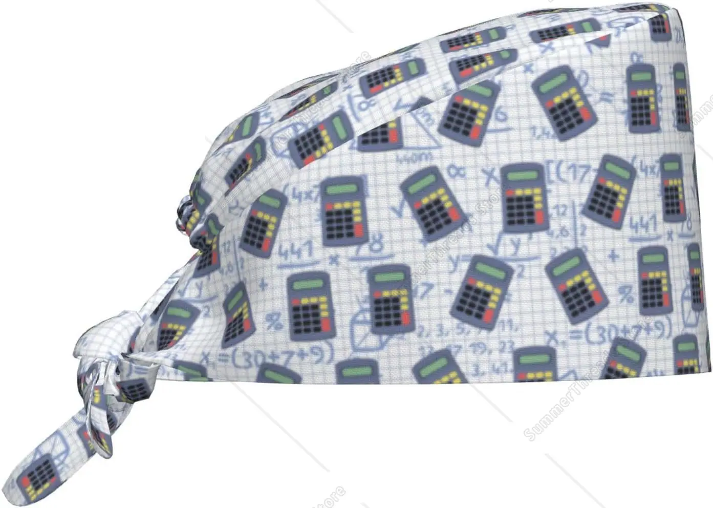 فرك قبعات النساء الرجال الرياضيات عدد طباعة آلة حاسبة العمل ممرضة الأسنان القبعات ذيل حصان فرك قبعة سوداء #1