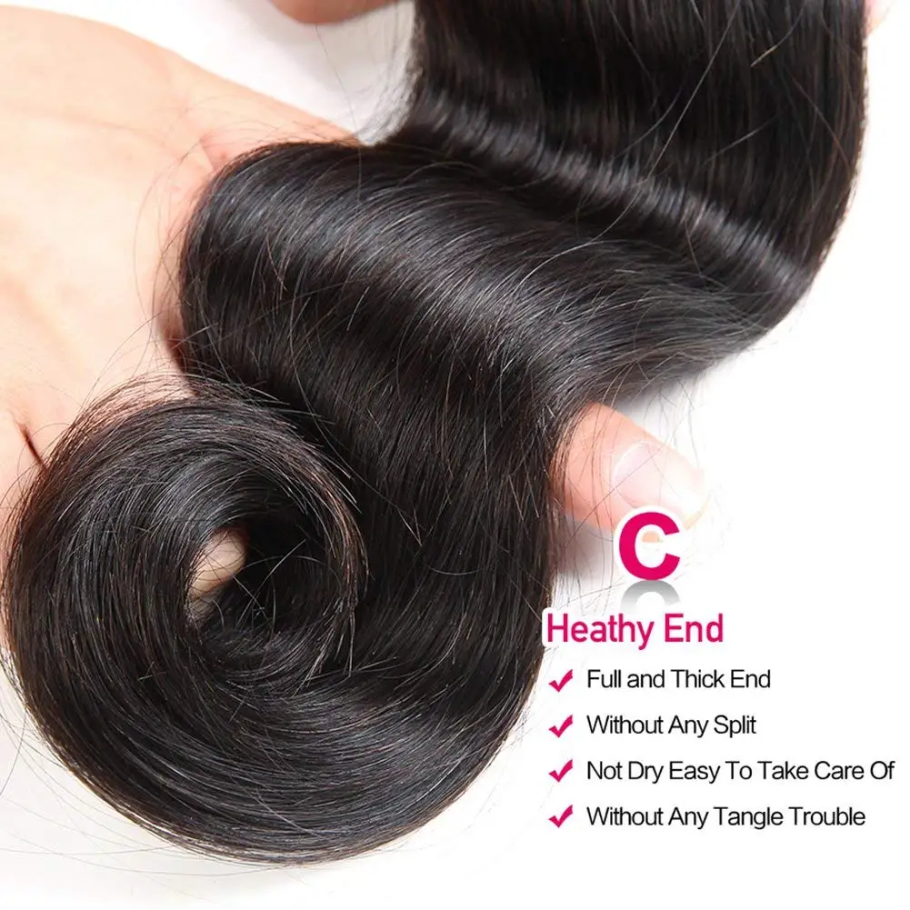 Body Wave มนุษย์ผมบราซิลทอผมสานสีดํา 3 4 ธรรมชาติ 30 40 นิ้ว Bundle Hair Extensions