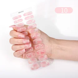 22Tips Full Cover Wraps Fast Gel Nail Sticker Free Baking Adhesive Press on Nails Nail Decal Sticker for Nails Manicure Decor