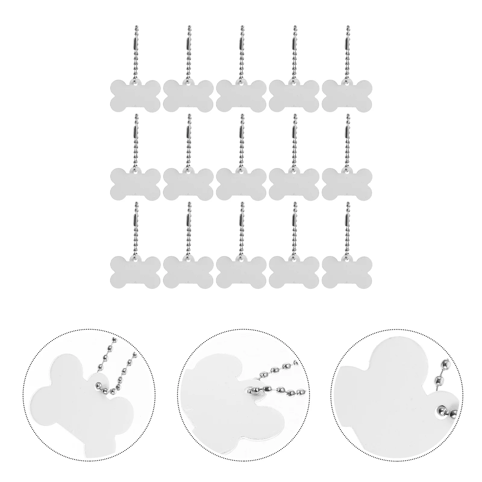 

20Pcs Sublimation Dog Tags Blank Bone Shape Aluminum Alloy Durable Dog Name Tags for Engraving Pet Id Pendant Cat Puppy