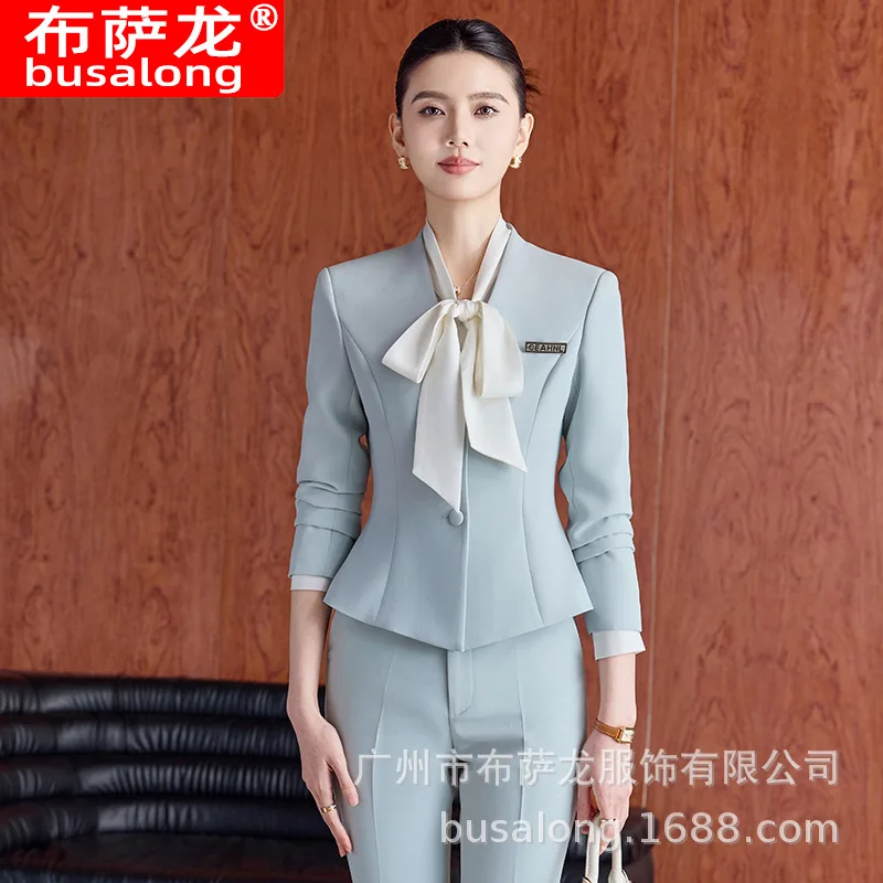 

Профессиональный комплект одежды, новая осенне-зимняя официальная рабочая одежда для салона красоты, модный костюм, униформа для стойки регистрации