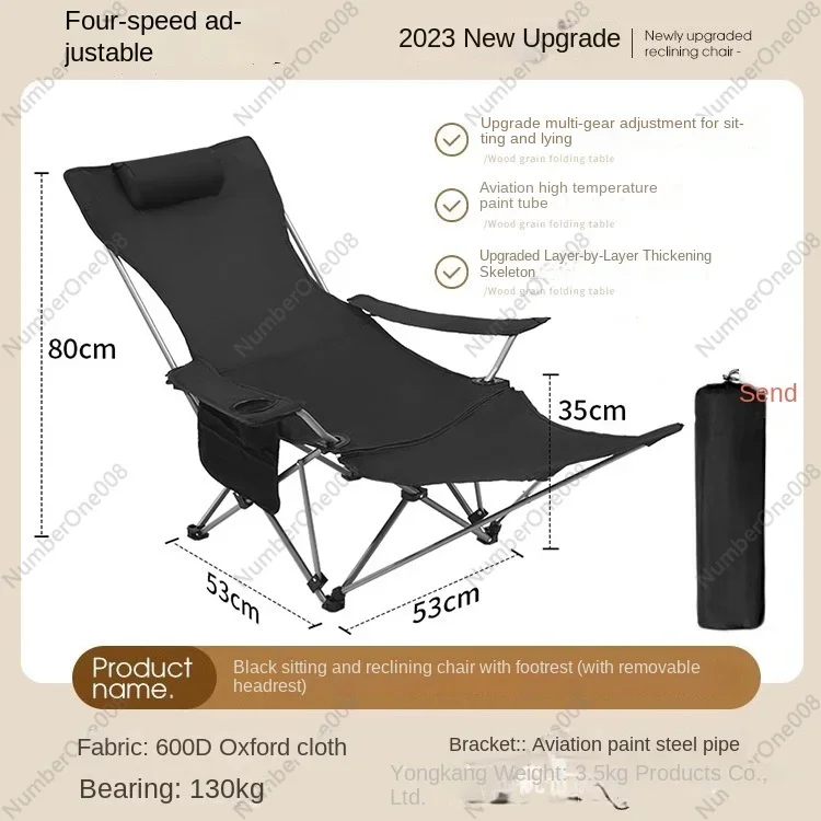 

Outdoor Folding Chair Portable Camping Picnic Chair Dual-Use Leisure Fishing Chair Lunch Break Recliner Lunch Break Portable