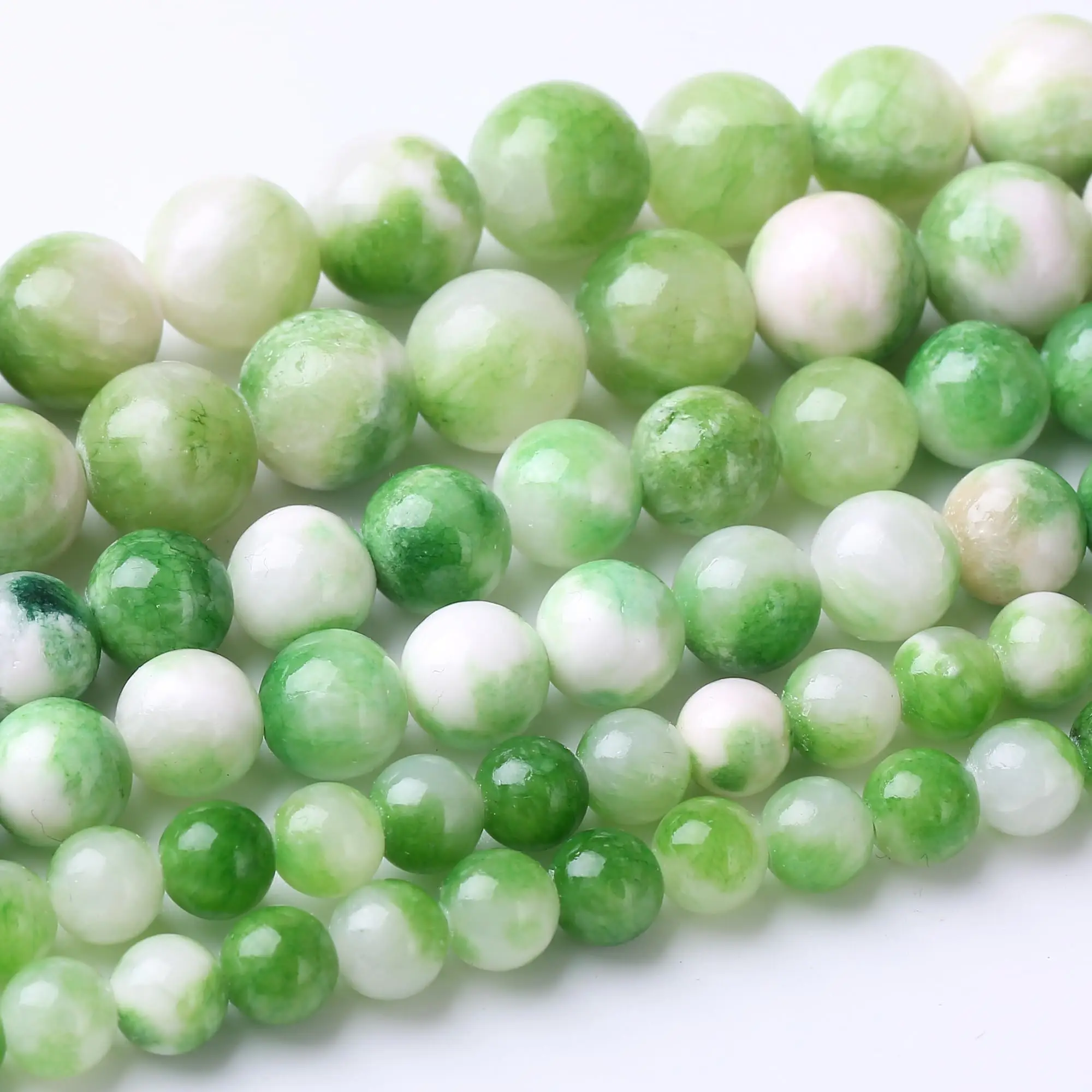 Natursteinperlen, grüne persische Jade, runde lose Distanzperlen für Schmuckherstellung, DIY-Armbänder, Ohrring-Zubehör
