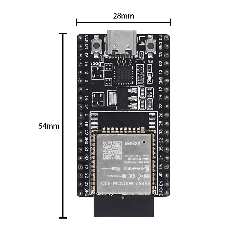 ESP32 DevKitC development board can be equipped with WROOM-32D/32U WROVER module TYPE-C interface