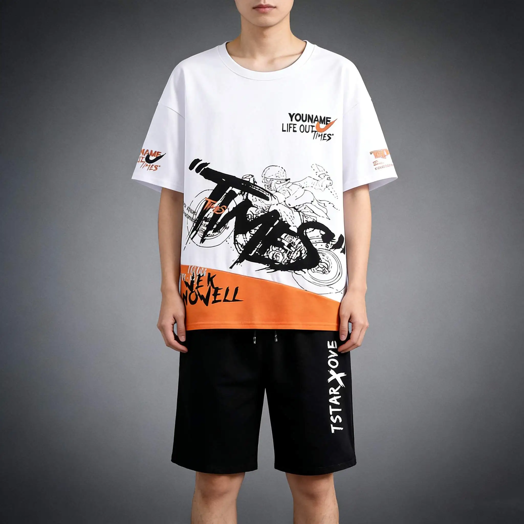 Herren-Sets 2026 Sommer T-Shirt Mode Trainingsanzug Herren Kurzarm-T-Shirts Sport Kurze Zweiteilige Anzüge Herren Lässige Jogger Sweathosen