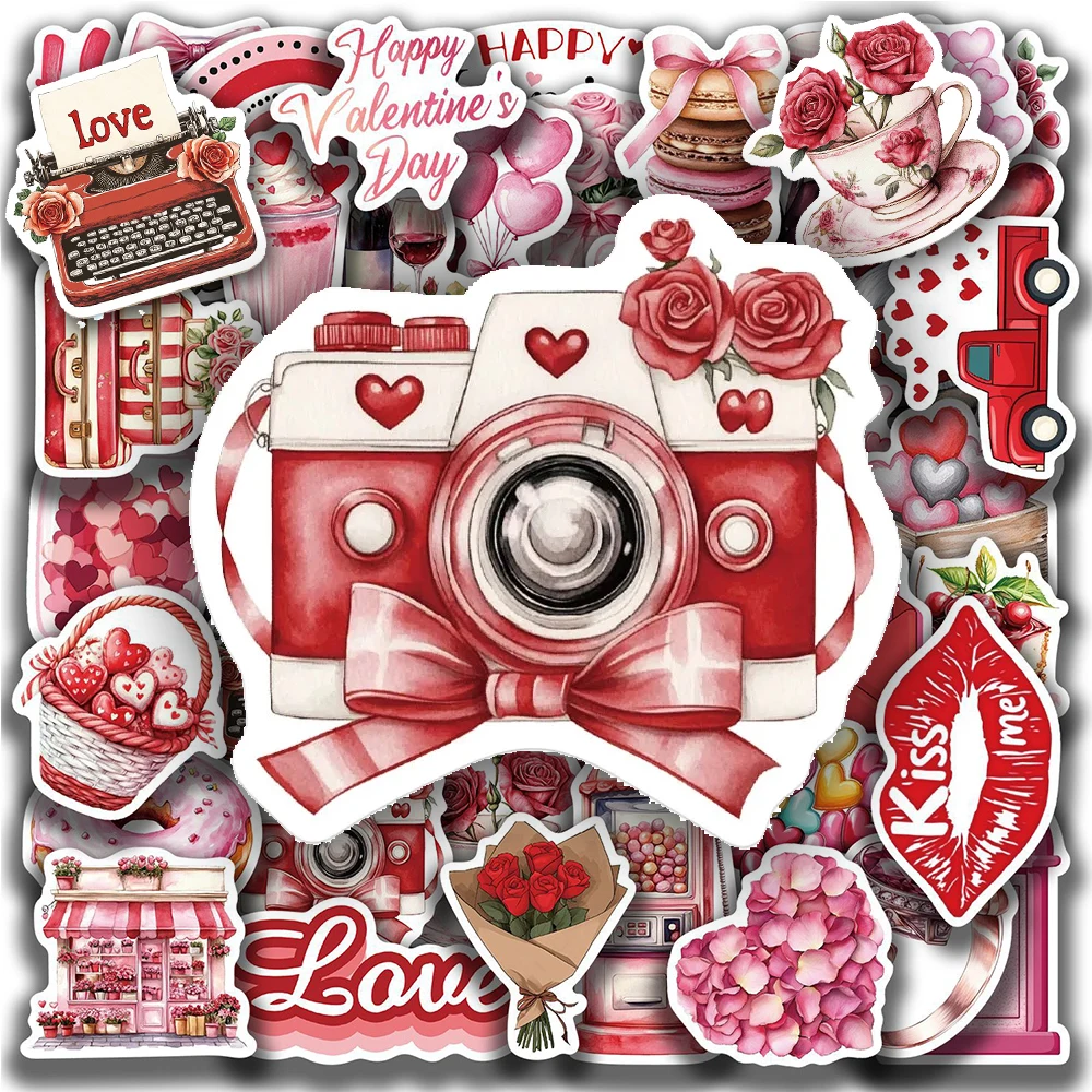 10/30/50 stücke Cartoon Rot Valentinstag Graffiti Aufkleber Romantische Liebhaber Aufkleber DIY Notebook Telefon Gitarre Vintage Aufkleber Dekor