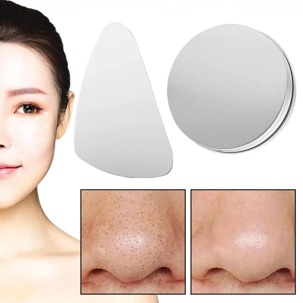 Grattoir à points noirs en acier inoxydable, pelle de nettoyage manuelle des pores, élimine les points noirs et les boutons, outil de nettoyage de la peau du visage