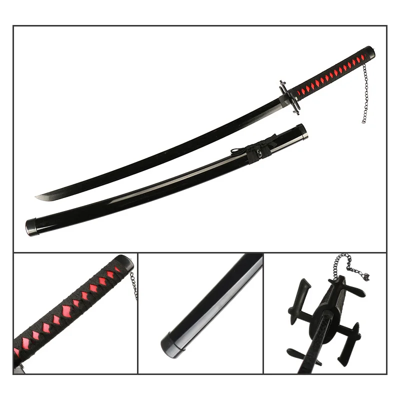 80cm Anime Bleach Katana Swords Kurosaki Ichigo Ninja Blade Cosplay Prop Wooden Anime Katana  Zangetsu Decorative