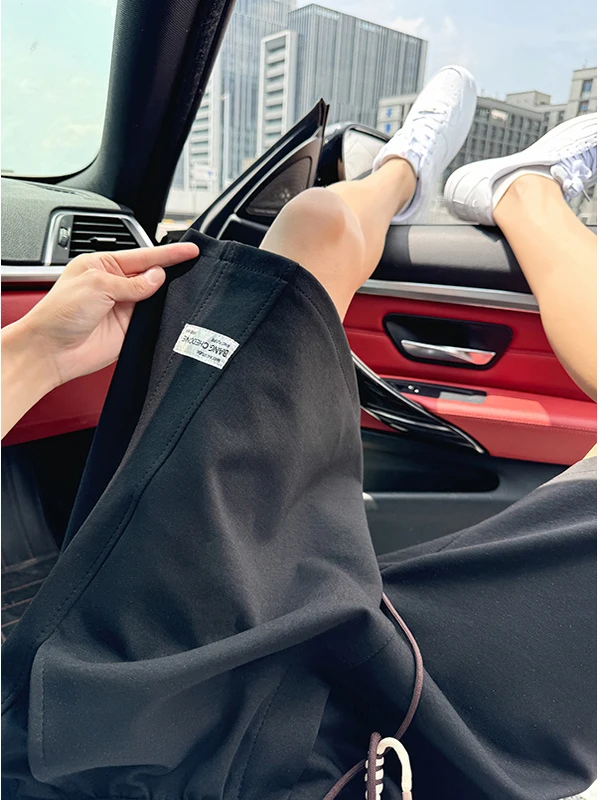 American Dstring orts masculino solto ajuste spor casual drapey calças verão cinco quartos comprimento moletom juventude faion