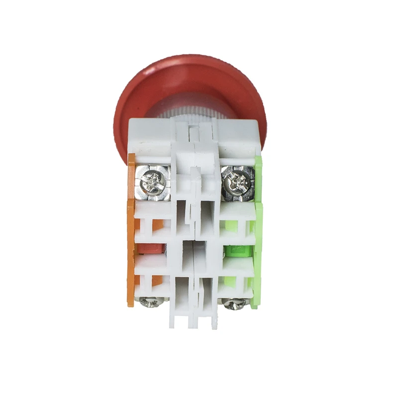 

2PCS Red Mushroom Cap 1NO 1NC DPST Emergency Stop Push Button AC 660V 10A Switch Equipment Lift Lift Locking Self Closing