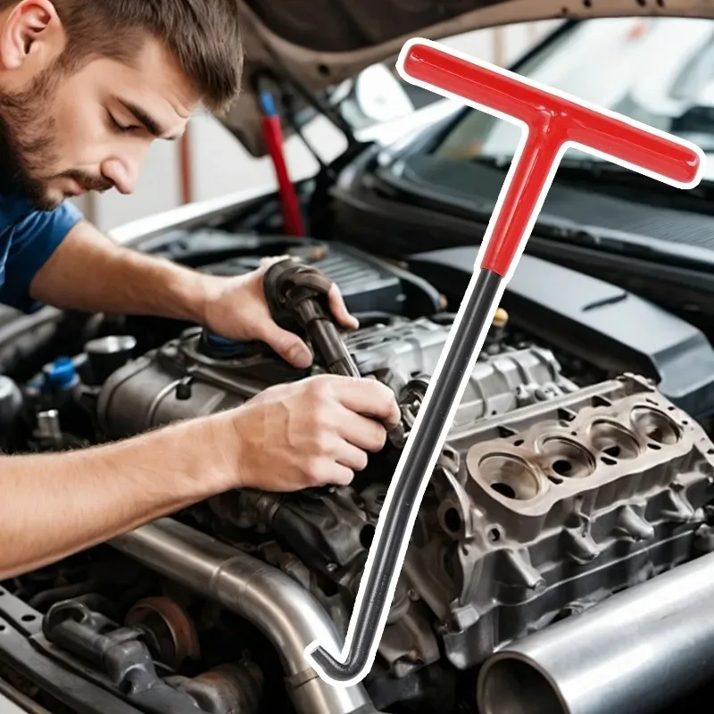 Herramienta extractora de resorte de escape roja, ganchos de resortes de escape para motocicleta, mango en T, ganchos de resorte, llave, herramientas de extracción de extractor de resorte