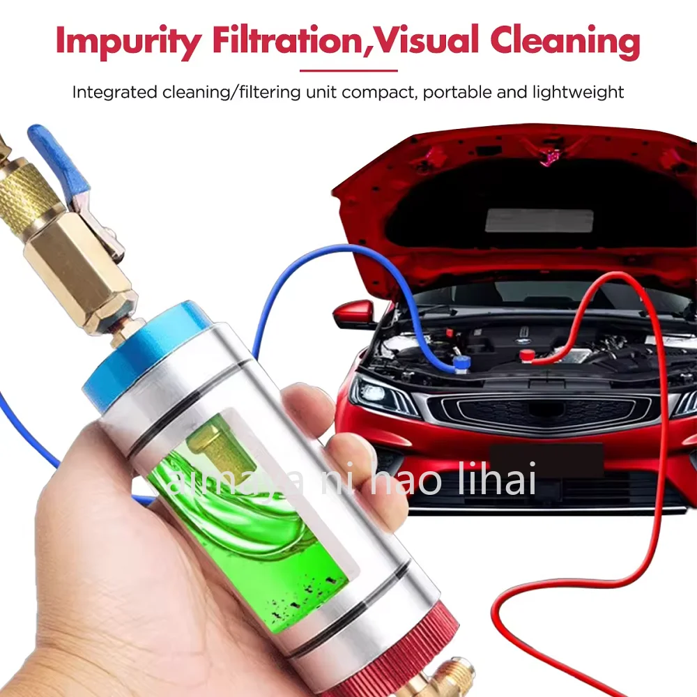 Car Air Conditioning Refrigerant Oil Analyzer Car A/C System Compressor Oil Filter Test Tool Refrigerant Oil Filler