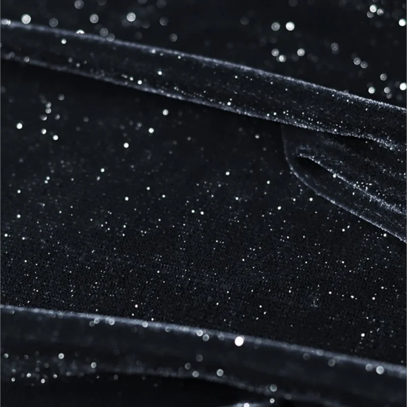 Robe de soirée Cheongsam Grill, tissu velours étoilé, gris foncé, noir, argent