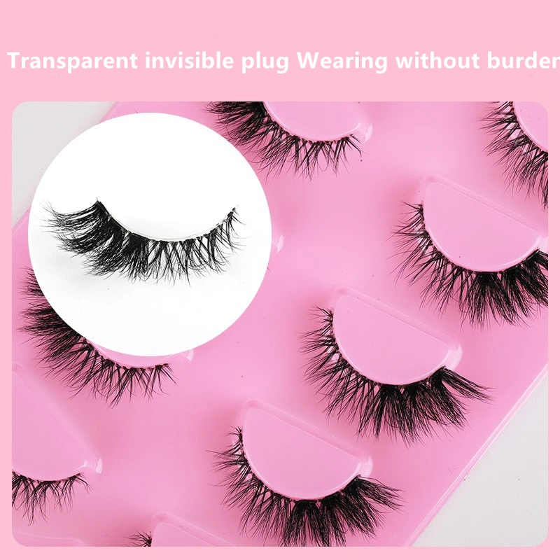 Miękkie, nieprzywierające, długie, naturalne, symulacja 3D, krzyżowane, wielokrotnego użytku sztuczne rzęsy, łatwe do zdejmowania, mocno przylegające dla wygodnego noszenia.