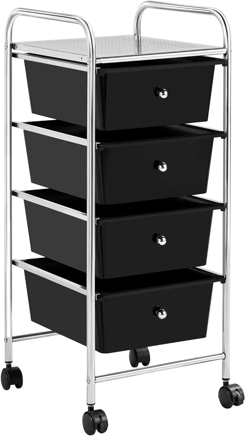 

4 Tier Rolling Storage Cart with Removable Drawers Plastic Trolley Organizer craft cart organizer with drawers 360 Castor