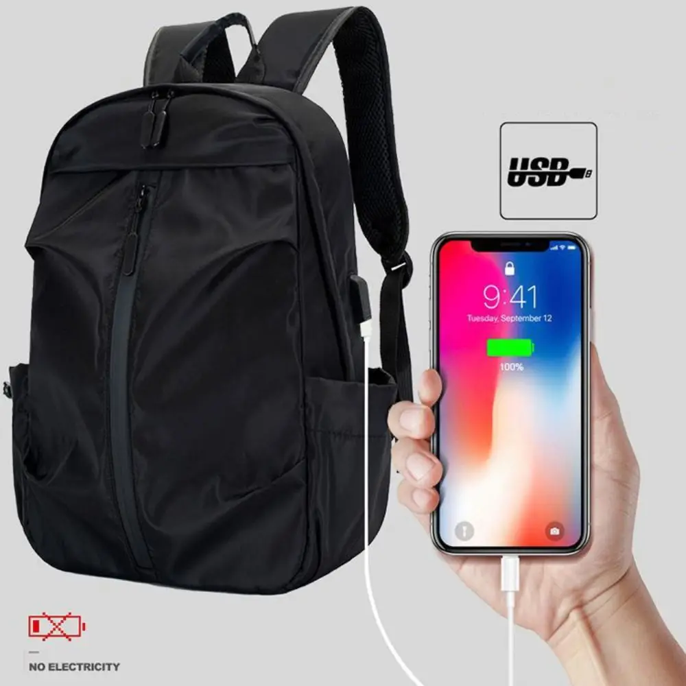 

High Quality Nylon Versatile Backpack Large Capacity Grey Black Blue Computer Bag Washable Commuting Backpacks Men Women
